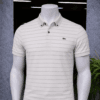 Lacoste Premium Striped Polo – Off White Edition