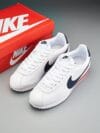 Nike Classic Cortez Cuir - Blanc/Bleu Marine/Rouge - Image 4