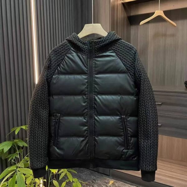 Veste Hybrid Knit & Puffer – Noir