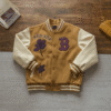 Blouson Varsity Camel & Crème – Broderies Premium