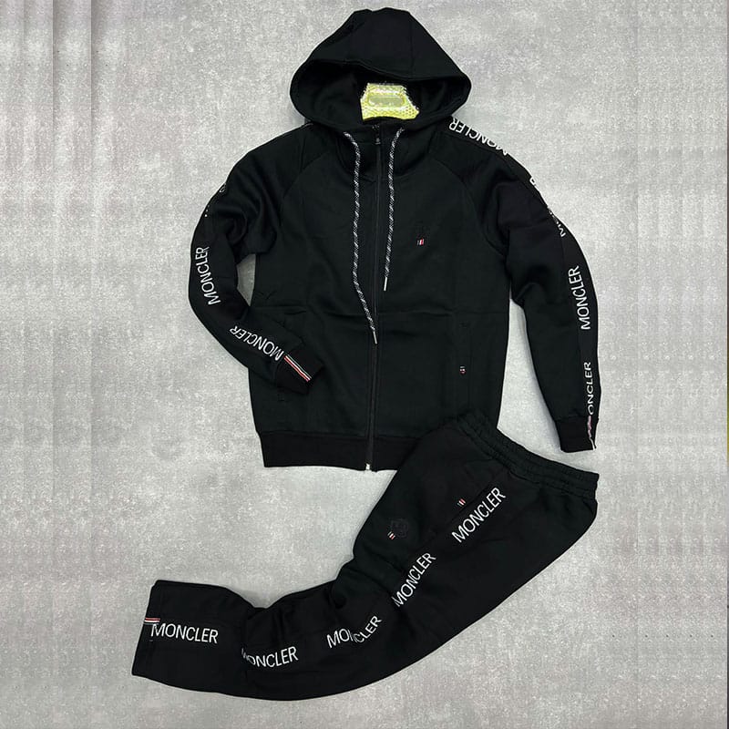 carré3 survêtement noir à capuche – broderies premium - Image 1