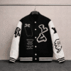 Veste Varsity Black & White “Urban Letters” – Édition Premium