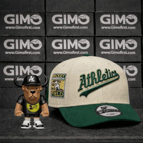 New Era Oakland Athletics 9FORTY Beige & Green – Rickey Henderson Field Patch