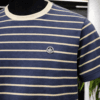 T-shirt TOBI rayé bleu à col beige - Image 3
