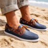 Sebago Docksides Bicolore Navy & Burgundy – Semelle Blanche - Image 2