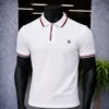 Polo Blanc Signature Tricolore