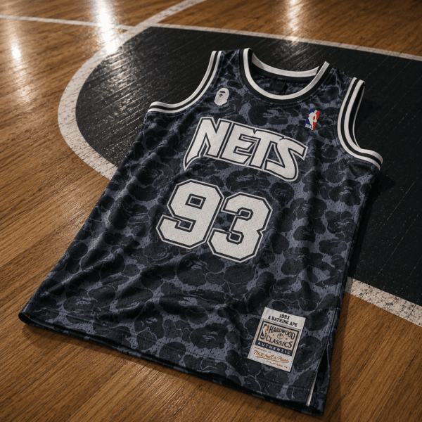BAPE Nets Shadow Hardwood Edition Jersey