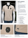 Polo La*coste Paris Badge – Beige Sable / Col Contrasté - Image 4