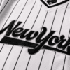 T-shirt Baseball New York Blanc à Rayures Noires – Style Vintage 1992 - Image 2