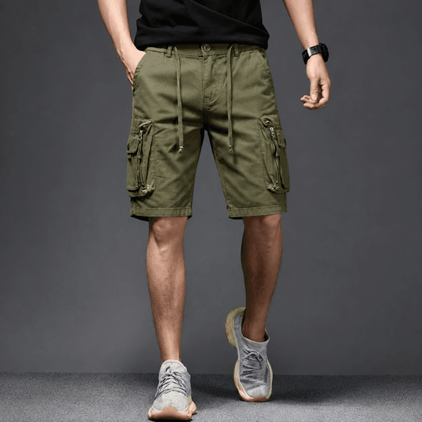 Short Cargo Homme Vert Olive – Style Utility Multi-Poches