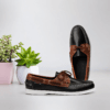 Chaussure bateau Sebago noire et marron - Image 2