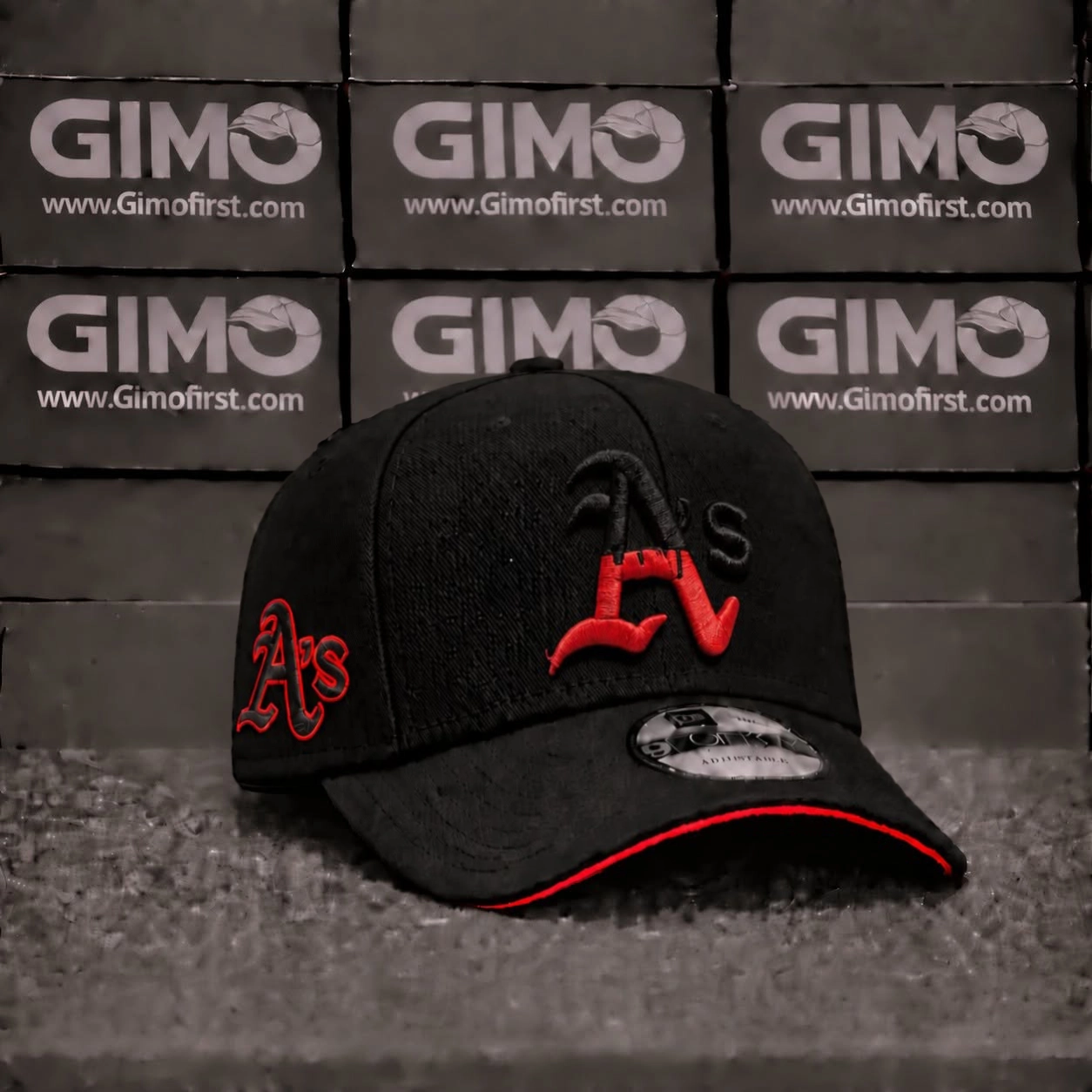 813698156_122231675468576491_2080569943734450833_n copy New Era 9FORTY Oakland Athletics Bridge – Black & Red - Image 1